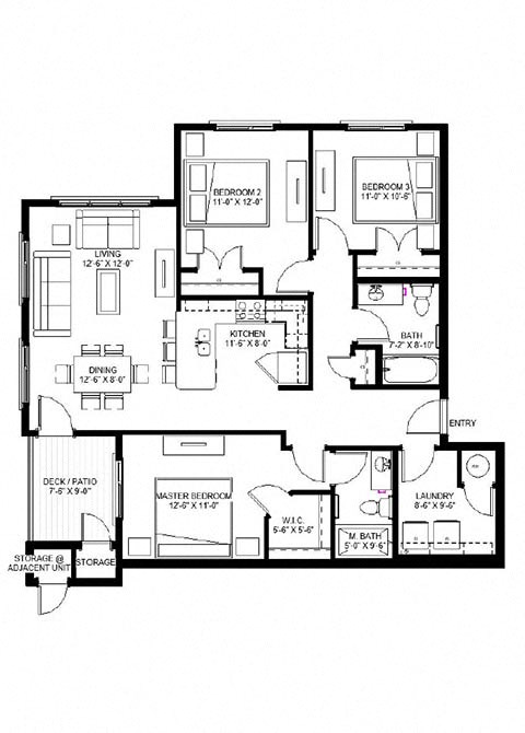 East Range Crossings_3 Bedroom Floor Plan